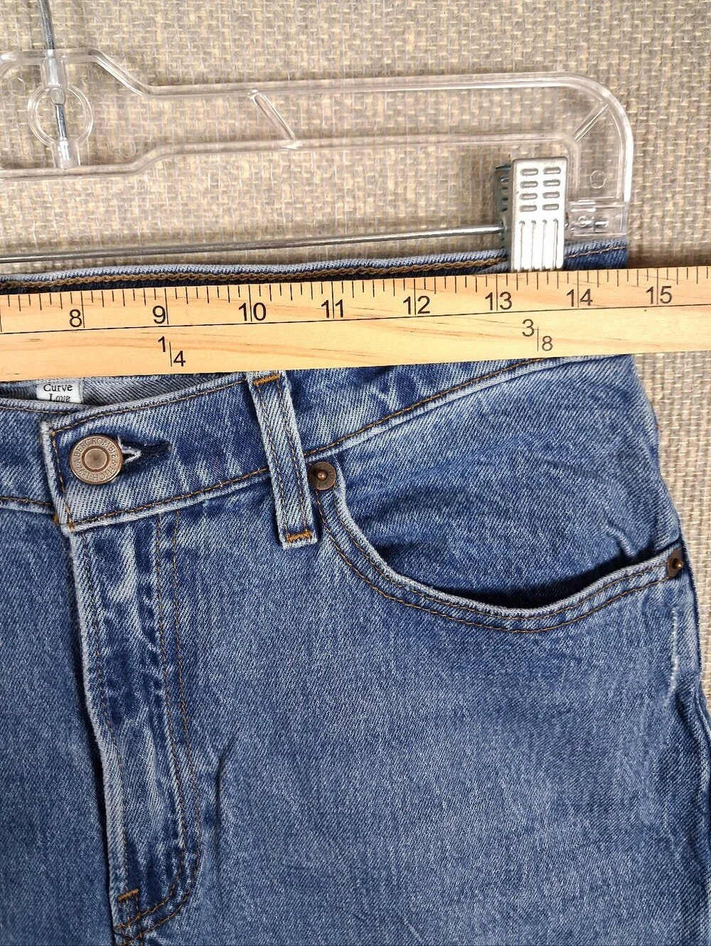 Abercrombie & Fitch Curve Love The Baggy Mid Rise Jeans Medium Wash Denim 27/4